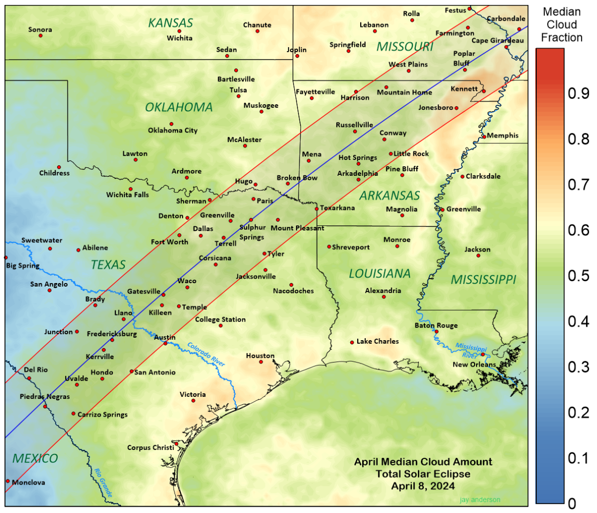 April 8 2024 Eclipse Path Texas Map Emily Ingunna